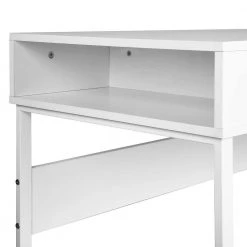 Wire 43.3 in. Rectangular White Writing Desk with 3 Storage Cubes by Homy Casa -Homy Casa Shop white homy casa computer desks wire hy lmkz 44 1000