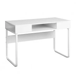 Wire 43.3 in. Rectangular White Writing Desk with 3 Storage Cubes by Homy Casa