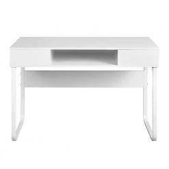 Wire 43.3 in. Rectangular White Writing Desk with 3 Storage Cubes by Homy Casa -Homy Casa Shop white homy casa computer desks wire hy lmkz c3 1000