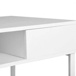 Wire 43.3 in. Rectangular White Writing Desk with 3 Storage Cubes by Homy Casa -Homy Casa Shop white homy casa computer desks wire hy lmkz fa 1000