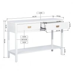 Bianca 44.3 in. White Rectangle Manufactured Wood Console Table by Homy Casa 13 Bianca 44.3 in. White Rectangle Manufactured Wood Console Table by Homy Casa -Homy Casa Shop white homy casa console tables bianca white 1f 1000