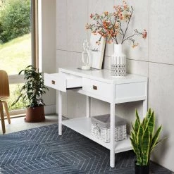 Bianca 44.3 in. White Rectangle Manufactured Wood Console Table by Homy Casa 15 Bianca 44.3 in. White Rectangle Manufactured Wood Console Table by Homy Casa -Homy Casa Shop white homy casa console tables bianca white 31 1000