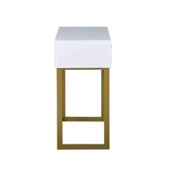 Magnus 39.4 in. White Rectangle Particle Board Console Table with 2 Drawers by Homy Casa -Homy Casa Shop white homy casa console tables magnus 4f 1000