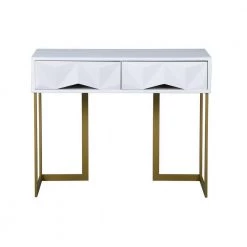 Magnus 39.4 in. White Rectangle Particle Board Console Table with 2 Drawers by Homy Casa -Homy Casa Shop white homy casa console tables magnus c3 1000