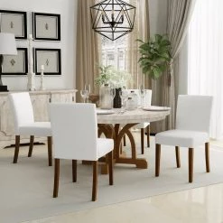Lowe White Upholstered Dining Chairs(Set of 2) by Homy Casa 25 Lowe White Upholstered Dining Chairs(Set of 2) by Homy Casa -Homy Casa Shop white homy casa dining chairs lowe wh 31 1000