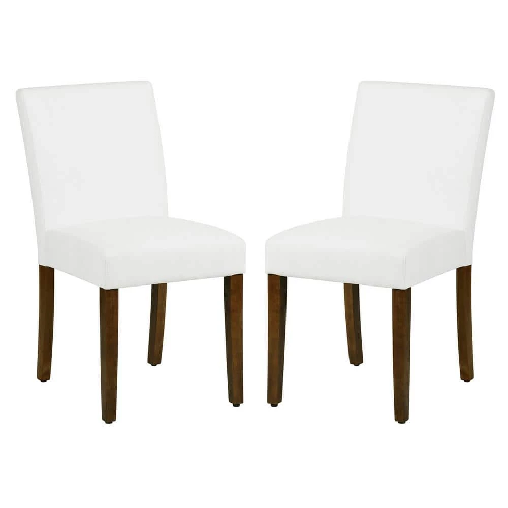 Lowe White Upholstered Dining Chairs(Set of 2) by Homy Casa 3 Lowe White Upholstered Dining Chairs(Set of 2) by Homy Casa