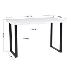 Unathi 4-Piece Rectangle Manufactured Wood Top White And Grey Dining Table set by Homy Casa -Homy Casa Shop white homy casa dining room sets unathi 4f 1000