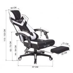 Landuci White Faux Leather Gaming Chair by Homy Casa -Homy Casa Shop white homy casa gaming chairs landuci bracket white 44 1000
