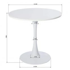 CLIFT White Dining Room Round Dining Table by Homy Casa -Homy Casa Shop white homy casa kitchen dining tables clift white a 4f 1000