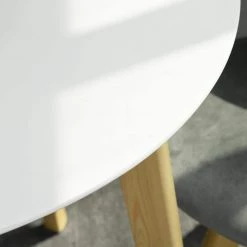 White Dining Table Round Top Solid Pine Leg by Homy Casa -Homy Casa Shop white homy casa kitchen dining tables currency round top80 a 1f 1000