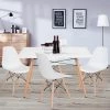 London 47.2 in Rectangle Matt White Manufactured Wood Tabletop with Metal Frame Solid Wood Legs for 4 by Homy Casa -Homy Casa Shop white homy casa kitchen dining tables london matt white a 64 1000