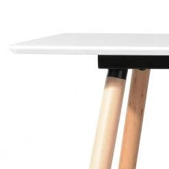 Rookie 43.3 in. White Rectangular Manufactured Wood Table Top Solid Beech Wood Legs Dining Table by Homy Casa -Homy Casa Shop white homy casa kitchen dining tables rookie round leg 110 i 66 1000