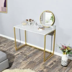 Jay 29.5 in. H x 41.3 in. W x 18.5 in. D White Vanity Tables by Homy Casa -Homy Casa Shop white homy casa makeup vanities hd jay 31 1000