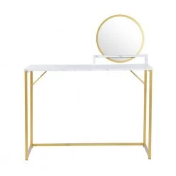 Jay 29.5 in. H x 41.3 in. W x 18.5 in. D White Vanity Tables by Homy Casa -Homy Casa Shop white homy casa makeup vanities hd jay 77 1000