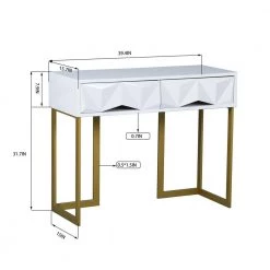 MAGNUS 39.4 in. Retangular Wood Writing Desk by Homy Casa -Homy Casa Shop white homy casa makeup vanities hd magnus 44 1000