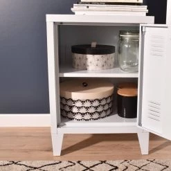 Graves White Metal Nightstand by Homy Casa -Homy Casa Shop white homy casa nightstands graves solo white lt 76 1000