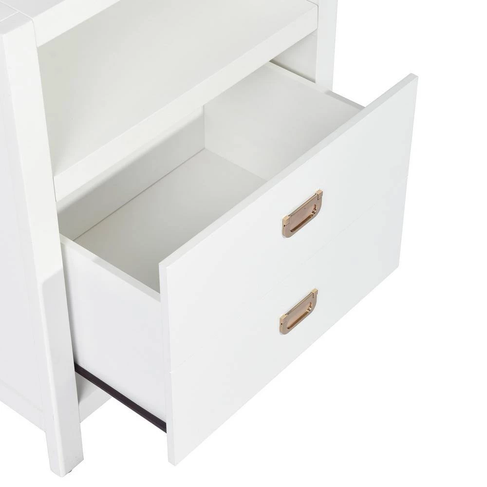 Loralie 1 -Drawer White Nightstand (27.2 in. H x 22.3 in. W x 16.9 in. D) by Homy Casa 9 Loralie 1 -Drawer White Nightstand (27.2 in. H x 22.3 in. W x 16.9 in. D) by Homy Casa - Image 7