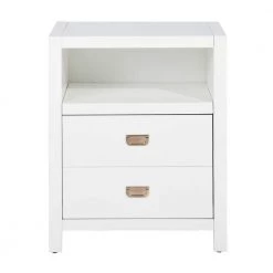 Loralie 1 -Drawer White Nightstand (27.2 in. H x 22.3 in. W x 16.9 in. D) by Homy Casa