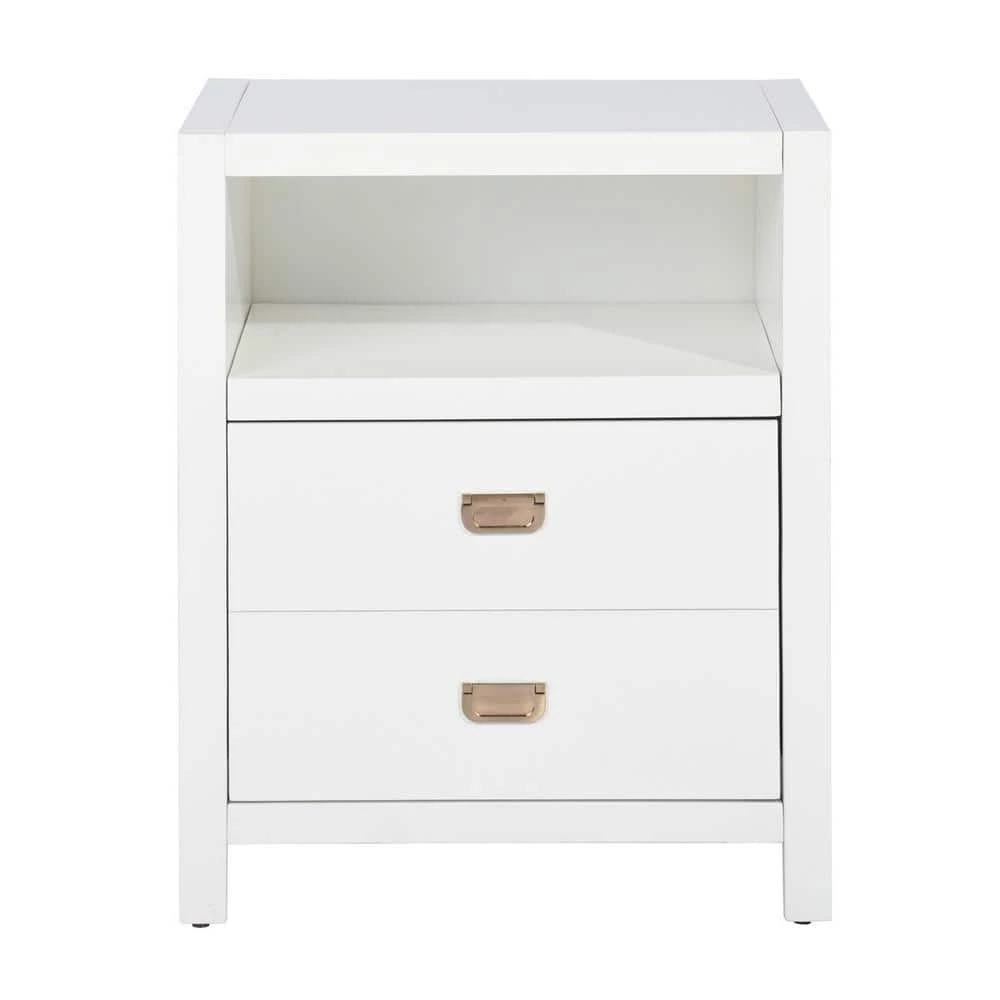 Loralie 1 -Drawer White Nightstand (27.2 in. H x 22.3 in. W x 16.9 in. D) by Homy Casa 3 Loralie 1 -Drawer White Nightstand (27.2 in. H x 22.3 in. W x 16.9 in. D) by Homy Casa