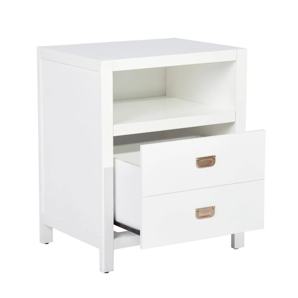 Loralie 1 -Drawer White Nightstand (27.2 in. H x 22.3 in. W x 16.9 in. D) by Homy Casa 5 Loralie 1 -Drawer White Nightstand (27.2 in. H x 22.3 in. W x 16.9 in. D) by Homy Casa - Image 3