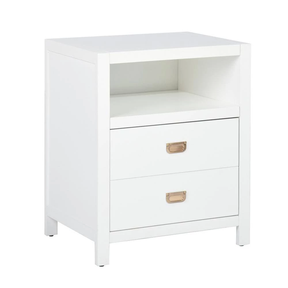 Loralie 1 -Drawer White Nightstand (27.2 in. H x 22.3 in. W x 16.9 in. D) by Homy Casa 6 Loralie 1 -Drawer White Nightstand (27.2 in. H x 22.3 in. W x 16.9 in. D) by Homy Casa - Image 4