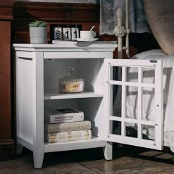 Taneka White Wood Nightstand by Homy Casa -Homy Casa Shop white homy casa nightstands hd taneka cabinet white 77 1000