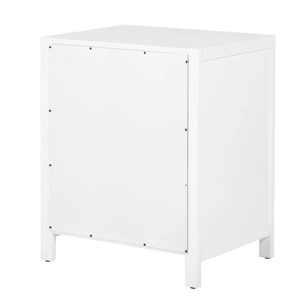 Loralie 1 -Drawer White Nightstand (27.2 in. H x 22.3 in. W x 16.9 in. D) by Homy Casa 8 Loralie 1 -Drawer White Nightstand (27.2 in. H x 22.3 in. W x 16.9 in. D) by Homy Casa - Image 6