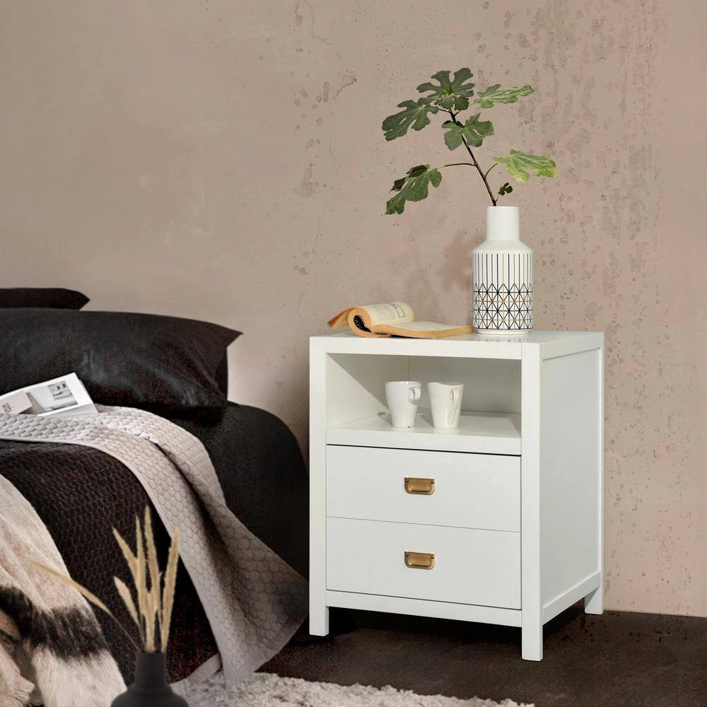 Loralie 1 -Drawer White Nightstand (27.2 in. H x 22.3 in. W x 16.9 in. D) by Homy Casa 11 Loralie 1 -Drawer White Nightstand (27.2 in. H x 22.3 in. W x 16.9 in. D) by Homy Casa - Image 9