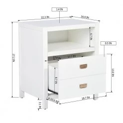 Loralie 1 -Drawer White Nightstand (27.2 in. H x 22.3 in. W x 16.9 in. D) by Homy Casa 17 Loralie 1 -Drawer White Nightstand (27.2 in. H x 22.3 in. W x 16.9 in. D) by Homy Casa -Homy Casa Shop white homy casa nightstands loralie white 44 1000