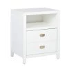 Loralie 1 -Drawer White Nightstand (27.2 in. H x 22.3 in. W x 16.9 in. D) by Homy Casa -Homy Casa Shop white homy casa nightstands loralie white 64 1000