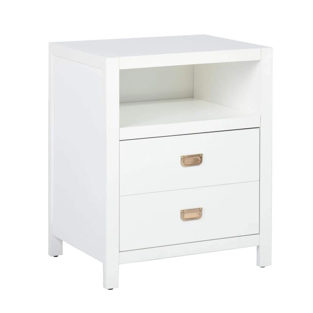 Loralie 1 -Drawer White Nightstand (27.2 in. H x 22.3 in. W x 16.9 in. D) by Homy Casa 3 Loralie 1 -Drawer White Nightstand (27.2 in. H x 22.3 in. W x 16.9 in. D) by Homy Casa