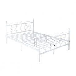 Conway Doublebed White Full Platform Bed Metal Platform Bed Frame by Homy Casa -Homy Casa Shop white homy casa platform beds conway doublebed 40 1000