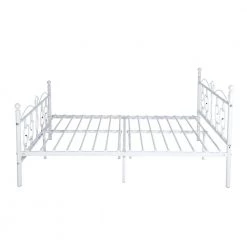 Conway Doublebed White Full Platform Bed Metal Platform Bed Frame by Homy Casa -Homy Casa Shop white homy casa platform beds conway doublebed 4f 1000