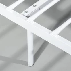 Conway Doublebed White Full Platform Bed Metal Platform Bed Frame by Homy Casa -Homy Casa Shop white homy casa platform beds conway doublebed 76 1000