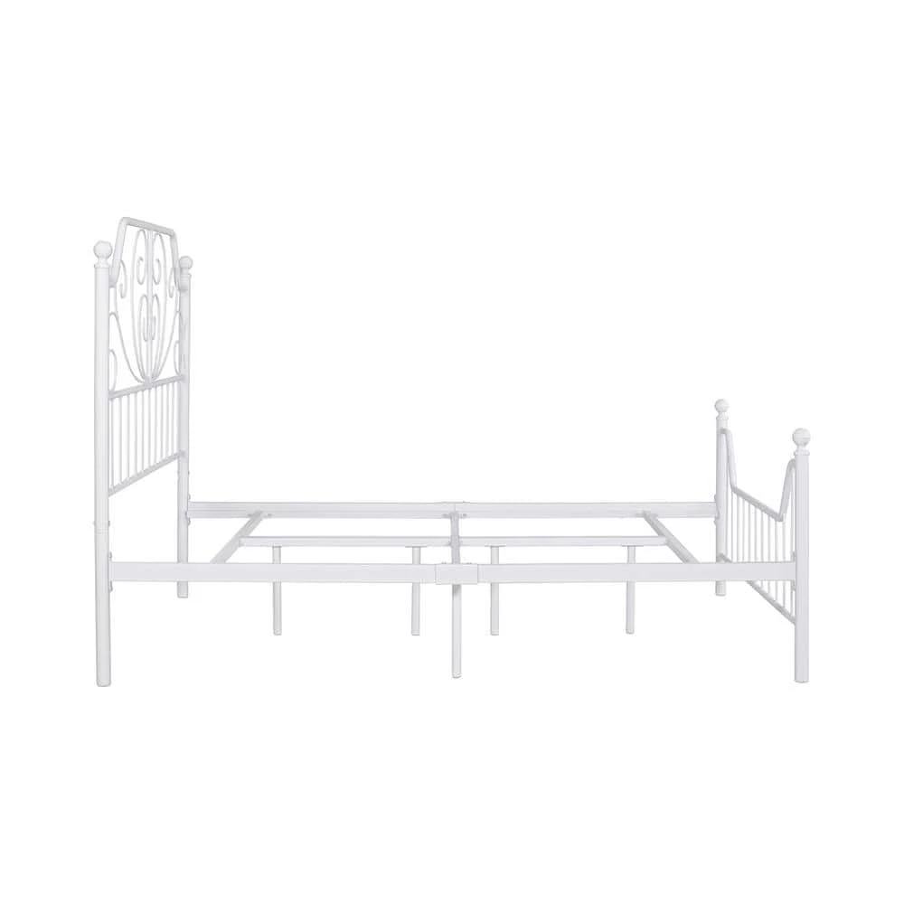 Mudiay Full White Metal Bed by Homy Casa 6 Mudiay Full White Metal Bed by Homy Casa - Image 4