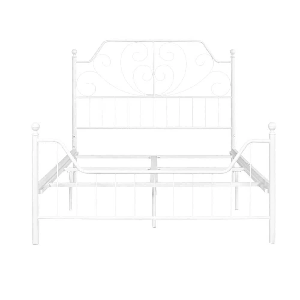 Mudiay Full White Metal Bed by Homy Casa 5 Mudiay Full White Metal Bed by Homy Casa - Image 3