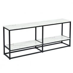 ADRIA White Marble Pattern TV STAND by Homy Casa