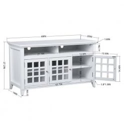 Taneka 48 in. White TV Stand Fits TV's Up To 58 in by Homy Casa 20 Taneka 48 in. White TV Stand Fits TV's Up To 58 in by Homy Casa -Homy Casa Shop white homy casa tv stands hd taneka tv stand white 44 1000