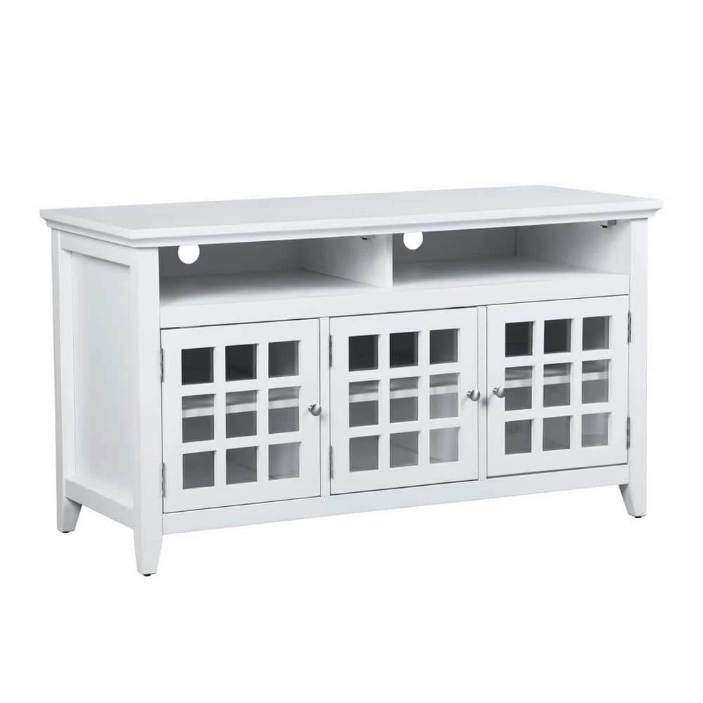 Taneka 48 in. White TV Stand Fits TV's Up To 58 in by Homy Casa 3 Taneka 48 in. White TV Stand Fits TV's Up To 58 in by Homy Casa