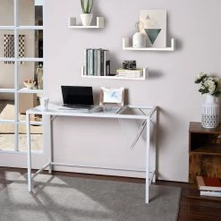 Gilda 43.3 in. Retangular White Wood Writing Desk by Homy Casa -Homy Casa Shop white homy casa writing desks hd gilda 31 1000