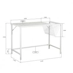 Gilda 43.3 in. Retangular White Wood Writing Desk by Homy Casa -Homy Casa Shop white homy casa writing desks hd gilda 44 1000