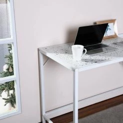 Gilda 43.3 in. Retangular White Wood Writing Desk by Homy Casa -Homy Casa Shop white homy casa writing desks hd gilda 77 1000