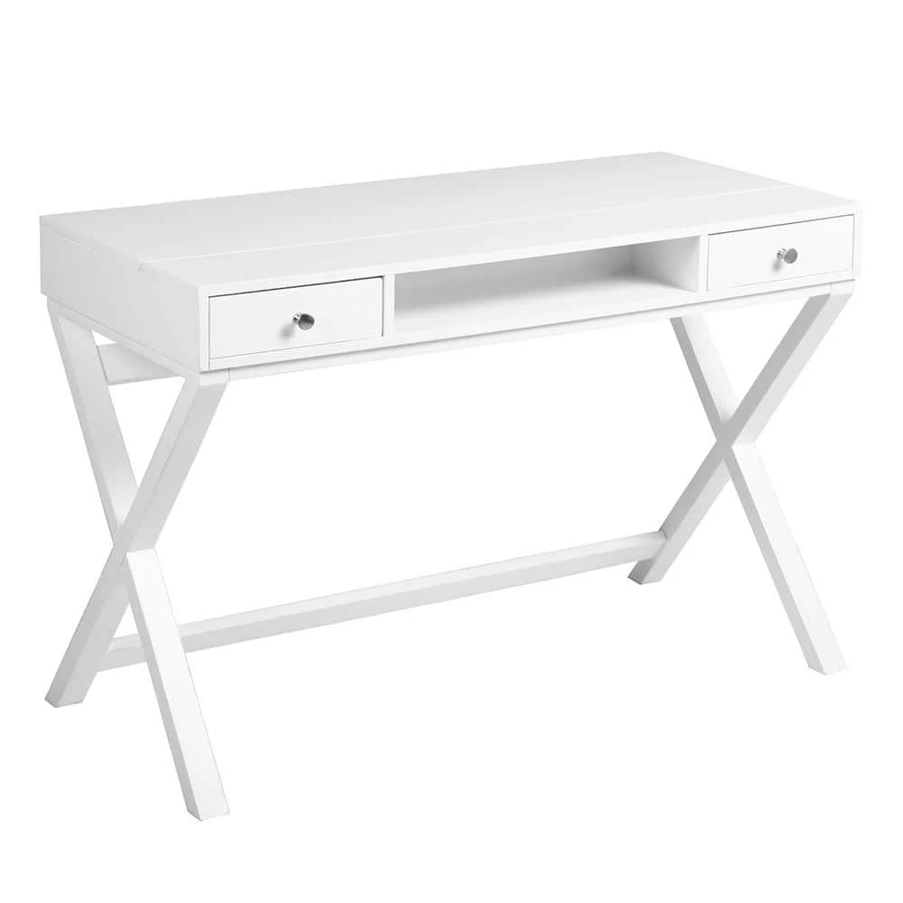 Parca 44.1 in. Rectangular White Wood 2-Drawer Writing Desk with Lifting Desktop by Homy Casa 3 Parca 44.1 in. Rectangular White Wood 2-Drawer Writing Desk with Lifting Desktop by Homy Casa