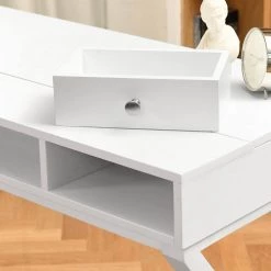 Parca 44.1 in. Rectangular White Wood 2-Drawer Writing Desk with Lifting Desktop by Homy Casa 17 Parca 44.1 in. Rectangular White Wood 2-Drawer Writing Desk with Lifting Desktop by Homy Casa -Homy Casa Shop white homy casa writing desks hd parca white 66 1000