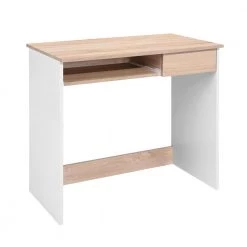 Tik 31.5 in. Rectangular Light Brown 1-Drawer Writing Desk by Homy Casa