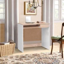 Tik 31.5 in. Rectangular Light Brown 1-Drawer Writing Desk by Homy Casa -Homy Casa Shop white homy casa writing desks hd tik a0 1000