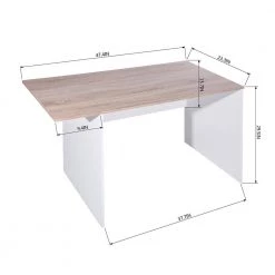 Midtown 47.4 in. White Writing Desk with Movable Shelves by Homy Casa -Homy Casa Shop white homy casa writing desks midtown lr beech a 1f 1000