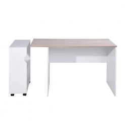 Midtown 47.4 in. White Writing Desk with Movable Shelves by Homy Casa -Homy Casa Shop white homy casa writing desks midtown lr beech a 4f 1000