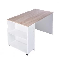 Midtown 47.4 in. White Writing Desk with Movable Shelves by Homy Casa -Homy Casa Shop white homy casa writing desks midtown lr beech a 77 1000