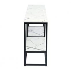 59.8 in. White Marble TV Stand Fits TVs up to 65 in. with Storage Shelf by Homy Casa -Homy Casa Shop white marble and black finish homy casa tv stands adria tv stand blackleg 4f 1000